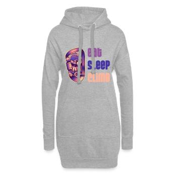 Eat sleep climb passion grimpe escalade montagnard - Sweat-shirt à capuche long Femme - gris chiné - Devant