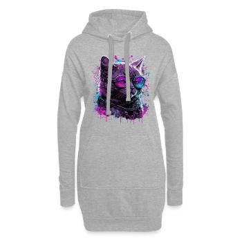 Vaporcat - Hoodie-Kleid - Grau meliert - Vorne