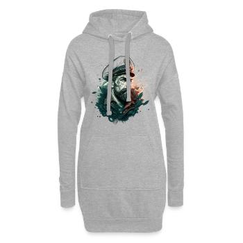 Le capitaine et son voilier, marin - Sweat-shirt à capuche long Femme - gris chiné - Devant