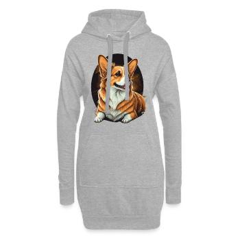 Looks élégants Corgi - Sweat-shirt à capuche long Femme - gris chiné - Devant