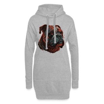 Cool Bulldog Head Art - Sweat-shirt à capuche long Femme - gris chiné - Devant