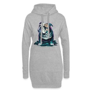 Kleine Bulldogge - Hoodie-Kleid - Grau meliert - Vorne
