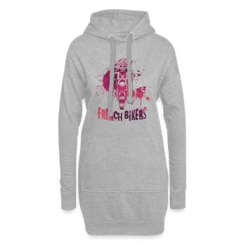 Biker made in France - Hoodie-Kleid - Grau meliert - Vorne