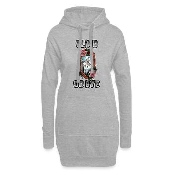 CLIMB OR BYE - Passion escalade & montagnes - Sweat-shirt à capuche long Femme - gris chiné - Devant