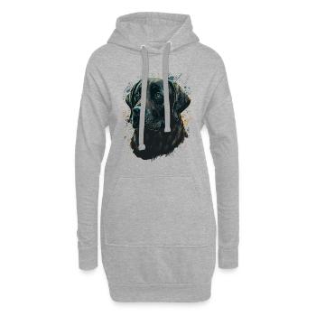 Labrador Retriever auf maligem Hintergrund - Hoodie-Kleid - Grau meliert - Vorne