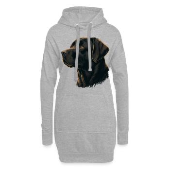Weich aussehender dunkelbrauner Labrador Retriever - Hoodie-Kleid - Grau meliert - Vorne