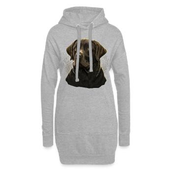 Verhalten Labrador Retriever - Hoodie-Kleid - Grau meliert - Vorne