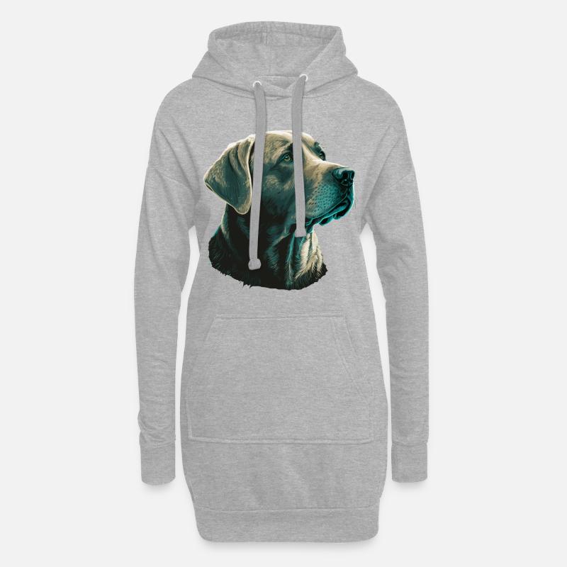 Bright Labrador Retriever - Hoodie-Kleid - Grau meliert