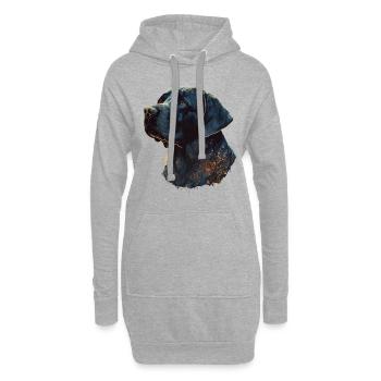 Erstaunlicher Labrador Retriever mit Blättern Stil Körper - Hoodie-Kleid - Grau meliert - Vorne