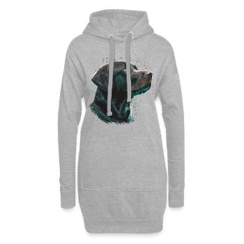 Wishing Labrador Retriever - Sweat-shirt à capuche long Femme - gris chiné - Devant