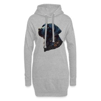 Erstaunlicher Labrador Retriever mit Blättern Stil Körper - Hoodie-Kleid - Grau meliert - Vorne