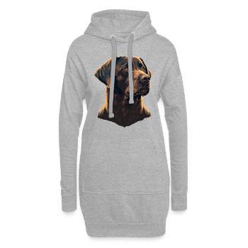 Brave Labrador Retriever - Sweat-shirt à capuche long Femme - gris chiné - Devant