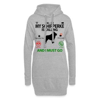 Schipperke chien dictons drôle humour drôle - Sweat-shirt à capuche long Femme - gris chiné - Devant