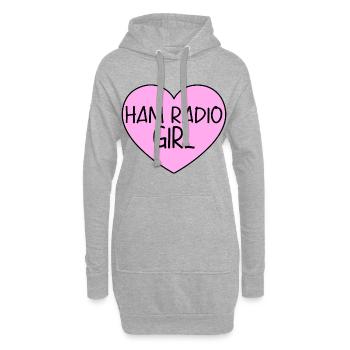 Ham Radio Operator Girl Mom Frauen Herz Pink - Hoodie-Kleid - Grau meliert - Vorne