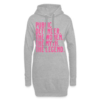 Défenseur public Fille Défenseur public Paroles - Sweat-shirt à capuche long Femme - gris chiné - Devant