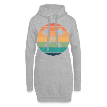 Retro Graphic Dart Player Darts Dartboard Bullseye - Hoodie Dress - heather grey - Front
