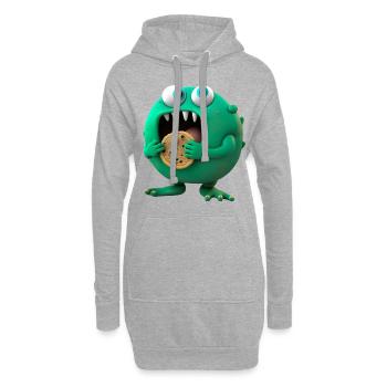 cute alien cookies monster - Sweat-shirt à capuche long Femme - gris chiné - Devant