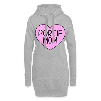 Chien d’eau portugais Portie PWD Maman Mama Maîtresse - Sweat-shirt à capuche long Femme - gris chiné - Devant