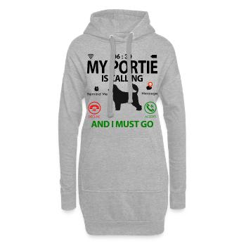 Chien d’eau portugais Portie PWD Dictons drôles - Sweat-shirt à capuche long Femme - gris chiné - Devant
