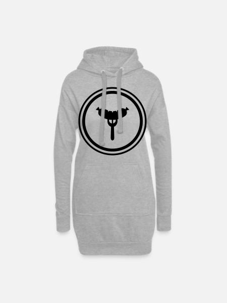 Wurst Gabel - Hoodie-Kleid - Grau meliert
