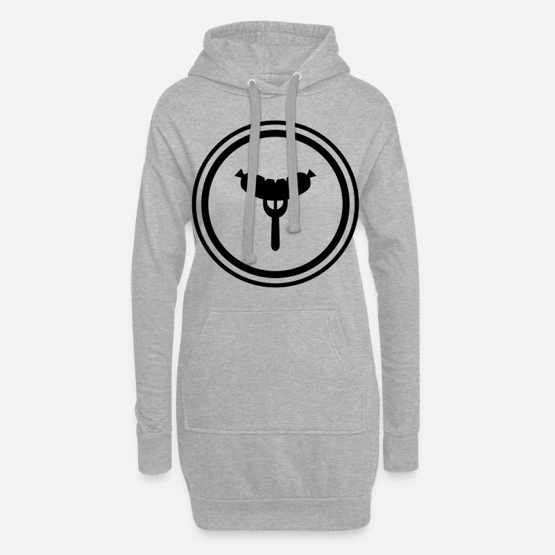 Wurst Gabel - Hoodie-Kleid - Grau meliert