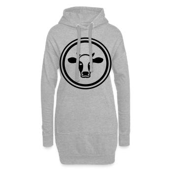 Kuh Kopf Symbol - Hoodie-Kleid - Grau meliert - Vorne