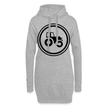 Traktor Symbol - Hoodie-Kleid - Grau meliert - Vorne