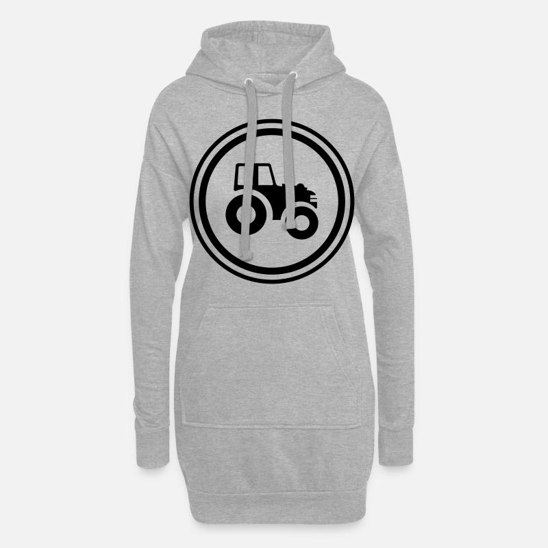 Traktor Symbol - Hoodie-Kleid - Grau meliert