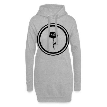Symbole de la rose - Sweat-shirt à capuche long Femme - gris chiné - Devant