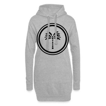 Symbole de la paume - Sweat-shirt à capuche long Femme - gris chiné - Devant