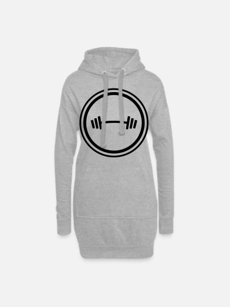 Hantel Gewichte Fitness - Hoodie-Kleid - Grau meliert