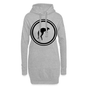 Animal kangourou - Sweat-shirt à capuche long Femme - gris chiné - Devant