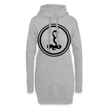 Cobra serpent - Sweat-shirt à capuche long Femme - gris chiné - Devant