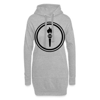 Symbole de flamme - Sweat-shirt à capuche long Femme - gris chiné - Devant