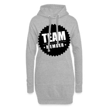 Membres de l’équipe - Sweat-shirt à capuche long Femme - gris chiné - Devant