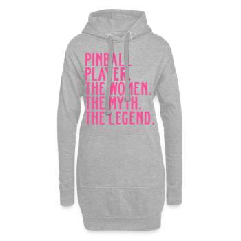Pinball Flippern Pinballspielerin Sprüche Lustige - Hoodie-Kleid - Grau meliert - Vorne