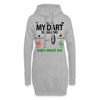 Dart Sprüche Lustige Witzige Humor is Calling - Hoodie-Kleid - Grau meliert - Vorne