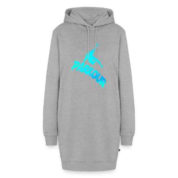 Parkour addict logo - Sweat-shirt à capuche long Femme - gris chiné - Devant
