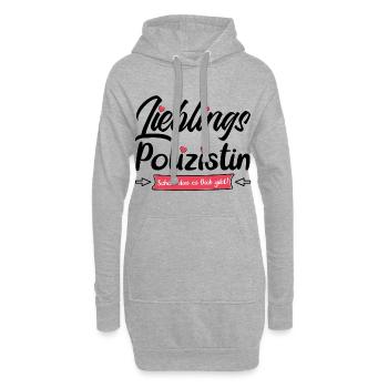 Polizistin Abschied Abschiedsgeschenk für Kollegin - Hoodie-Kleid - Grau meliert - Vorne