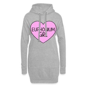 Euphonium Euphonist Girl Mama Herz Pink - Hoodie-Kleid - Grau meliert - Vorne