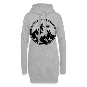 Berge Symbol Mountains Kreis - Hoodie-Kleid - Grau meliert - Vorne