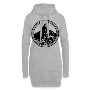 Berge Symbol Silhouette Kreis - Hoodie-Kleid - Grau meliert - Vorne