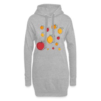 Obstparty! - Hoodie-Kleid - Grau meliert - Vorne