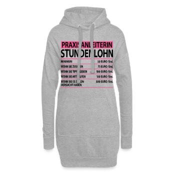 Praxisanleiterin Abschied Kollegin Pflege Sprüche - Hoodie-Kleid - Grau meliert - Vorne