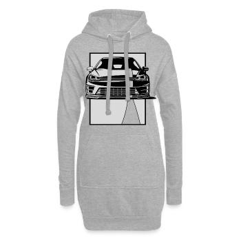 Ligne transparente noire automatique - Sweat-shirt à capuche long Femme - gris chiné - Devant