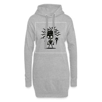 Intelligence augmentée - Sweat-shirt à capuche long Femme - gris chiné - Devant