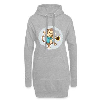 Jazziger Affe - Hoodie-Kleid - Grau meliert - Vorne