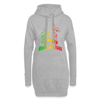 Rasta Lion - Sweat-shirt à capuche long Femme - gris chiné - Devant