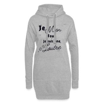 Es ist mir egal, ich bin ein Ottergeschenk - Hoodie-Kleid - Grau meliert - Vorne