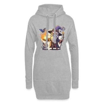 Assistant et familier - Sweat-shirt à capuche long Femme - gris chiné - Devant